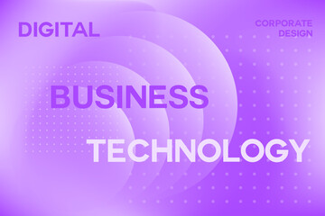 Fototapeta premium Abstract business technology background, lavender, purple color gradient, geometric bubble elements. Aesthetic corporate design for presentations, infographics, innovative visual business and technolo