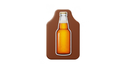 3d Isolated Bottle of Beer Drink Mockup on Transparent Background