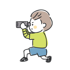 何かを探す男の子