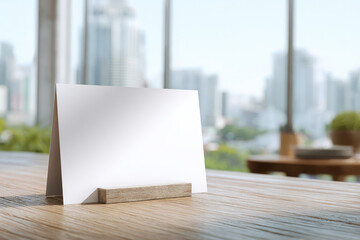 Table Tent Mockups Blank blur background
