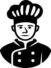 Chef Hat Icon Vector, Minimalist Cooking Symbol for Restaurant and Kitchen Design