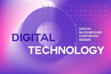 Abstract business technology background, lavender, purple color gradient, geometric bubble elements. Aesthetic corporate design for presentations, infographics, innovative visual business and technolo