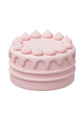 3d Render of Pink Iced Cake Sweet Dessert Celebration and Treats