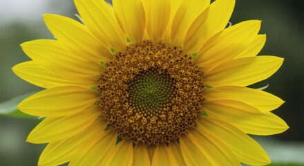 Naklejka premium Vibrant Sunflower Macro A Close-Up of Nature's Golden Beauty
