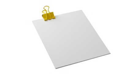 3D Rendering Blank White Memo Paper Clipboard with Transparent Background