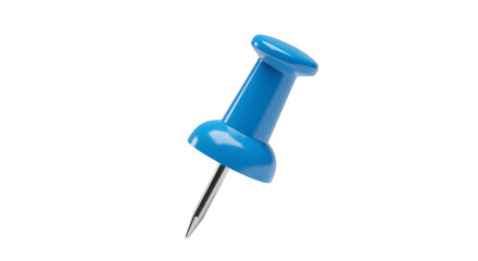 3d Rendering Blue Pin Pushpin on Transparent Background Office Supply