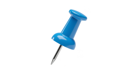 3d Rendering Blue Pin Pushpin on Transparent Background Office Supply