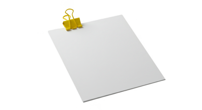 3D Rendering Blank White Memo Paper Clipboard with Transparent Background