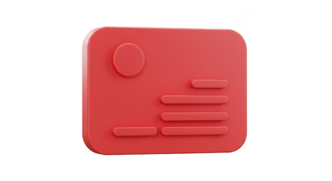 3d Rendered Red Card Business Id Mockup with Transparent Background - Powered by Adobe