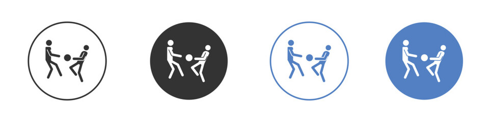 People playing Ball icon symbol set. vector graphic design
