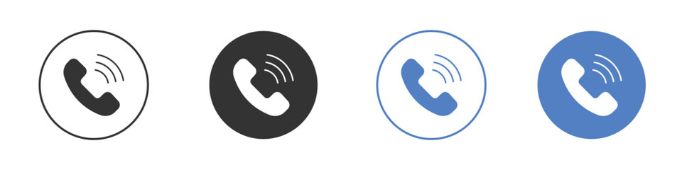 Phone call icon symbol set. vector graphic design