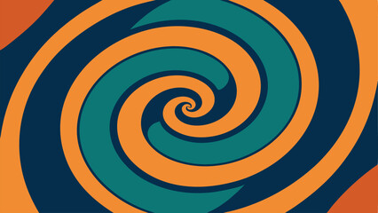 Abstract swirl pattern in teal orange and navy suitable for various design projects