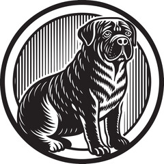 Vector art illustration of a powerful black and white wild animal head design, perfect for a tribal tattoo or mascot logo