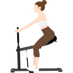 Obraz premium woman doing leg press workout on a gym machine. Ideal for strength training and lower body fitness visuals.