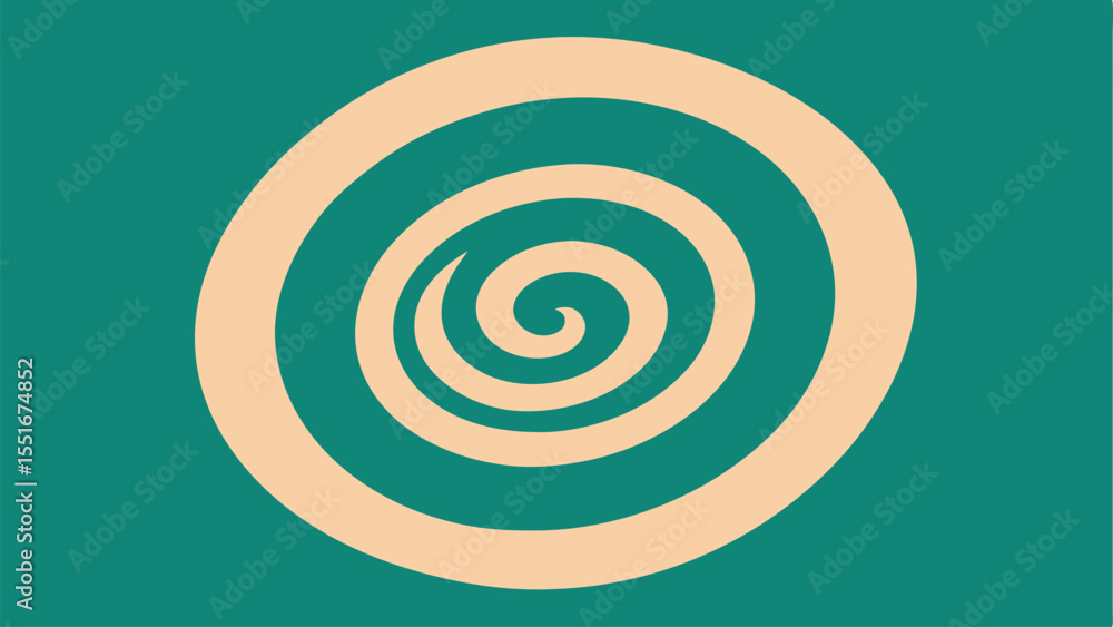 Poster abstract teal spiral design on a white background suitable for various design projects