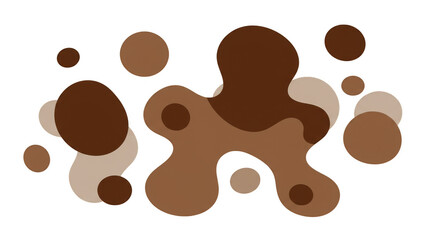 Obraz premium Abstract Brown Organic Shapes Blob Illustration with Transparent Background