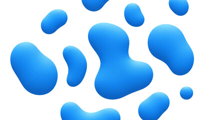Abstract Background of Blue Blob Shape Illustration with Transparent Backdrop
