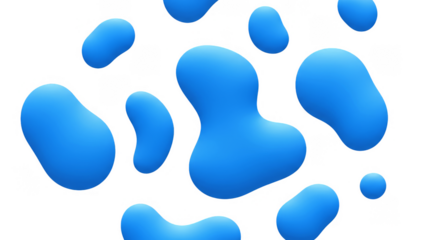 Abstract Background of Blue Blob Shape Illustration with Transparent Backdrop