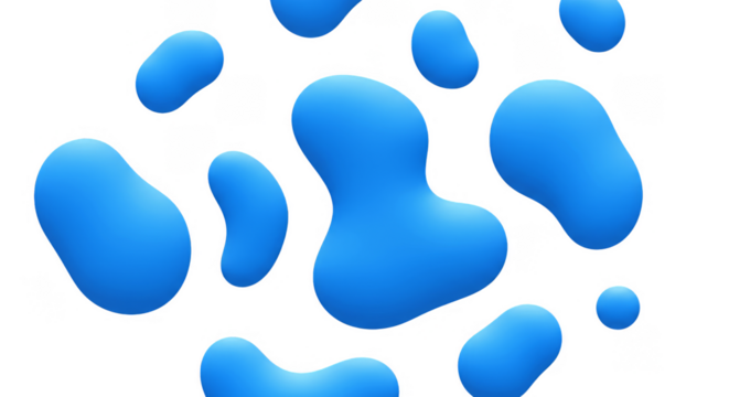 Abstract Background of Blue Blob Shape Illustration with Transparent Backdrop - Powered by Adobe