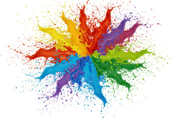 Abstract Colorful Paint Splash Explosion Isolated Background Illustration