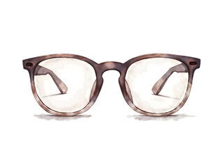 Fototapeta premium Stylish colorful eyeglasses with reflection isolated on white background, perfect for fashion, accessories, or vision themes. Generative AI