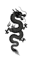 Obraz premium Abstract Dragon Illustration Mythical Animal with Oriental Pattern Design