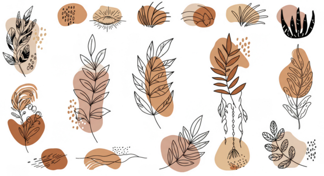 Abstract Pattern Illustration Brown White Shapes Pattern Background