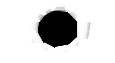 Abstract Torn Paper Hole: Black White Grunge Damaged Background