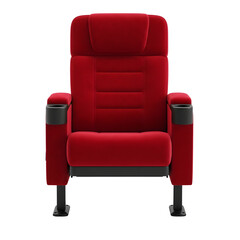 Red theater seat isolated on transparent background