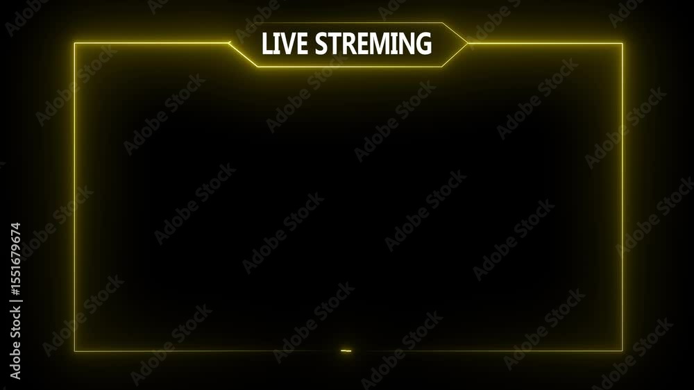 Poster live streaming neon text frame animation box frame neon frame live streaming game live stream overla
