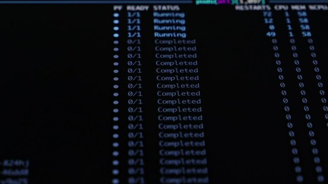 Digital display showing live system status with a CrashLoopBackOff error, symbolizing critical software failure, data breach, or server infrastructure problems