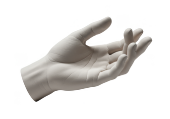 Abstract White Sand Textured Hand Illustration with Transparent Background