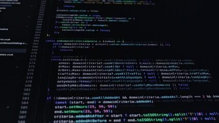 Vibrant programming code displayed on a dark computer screen, illustrating modern software development, digital technology, and advanced backend processes for IT professionals - Powered by Adobe
