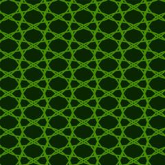 Seamless trellis pattern with alternating green lines on a dark background.