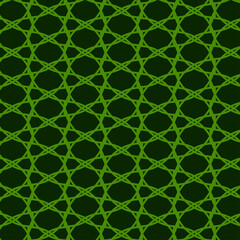 Seamless trellis pattern with alternating green lines on a dark background.