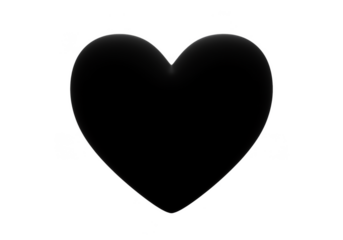Black Heart Symbol Illustration Isolated on Transparent Background
