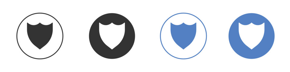 Shield interrogation icon symbol set. vector graphic design