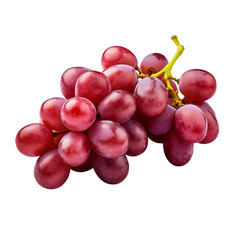 Fresh red grapes on white background  