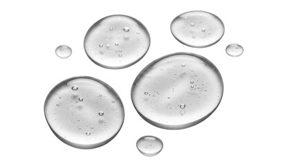 Clear Water Drops Serum Texture Transparent Background Isolated Liquid