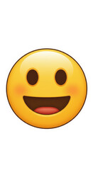 Fototapeta premium Cheerful Yellow Face Emoji Illustration Happy Joyful Cartoon Icon