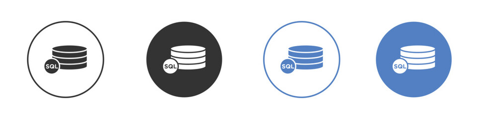 SQL icon symbol set. vector graphic design