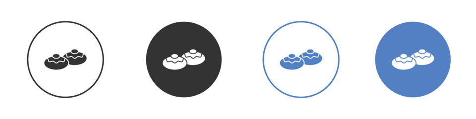 Sufganiyah icon symbol set. vector graphic design
