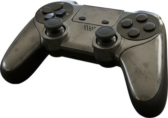 High tech metallic game controller with glossy buttons for digital entertainment
