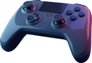 Modern 3D game controller with glossy buttons and sleek design for gaming