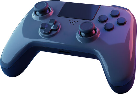 Modern 3D game controller with glossy buttons and sleek design for gaming