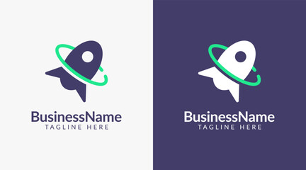 Modern Rocket Logo design template. Rocket illustration vector icon