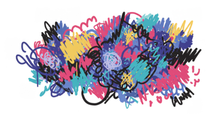 Colorful Scribble Chaos Abstract Background Texture Scribbled Illustration