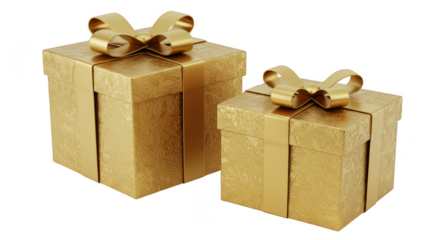 Golden Gifts Celebration Luxury Presents Shiny Gold Anniversary 3d