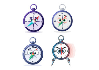 Animated compass with focused eyes pointing forward, symbolizing guided ambition and direction, soft gradient design