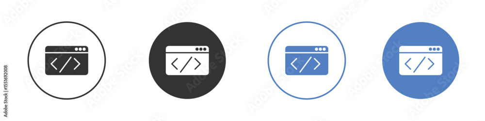 Poster web code icon symbol set. vector graphic design